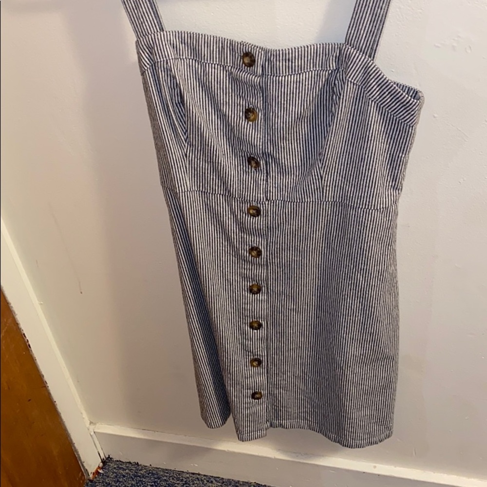 Black and white striped dress